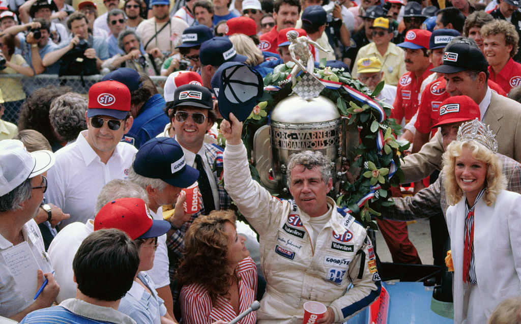 Gordon Johncock Waving after His Indianapolis 500 Victory